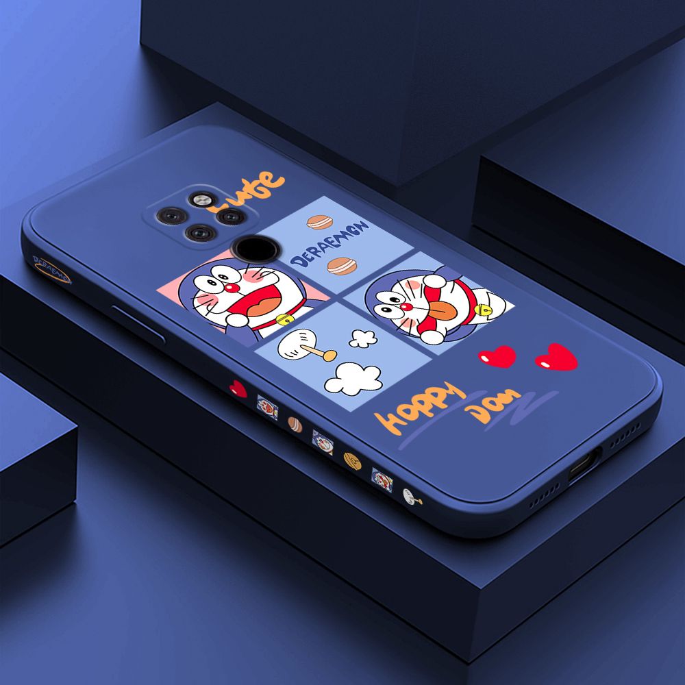 Hontinga for Huawei Mate20 Case Side Design Cartoon Cute Cat Back Cover Soft Square Edge Pattern Liquid Silicone Trend Phone Cases