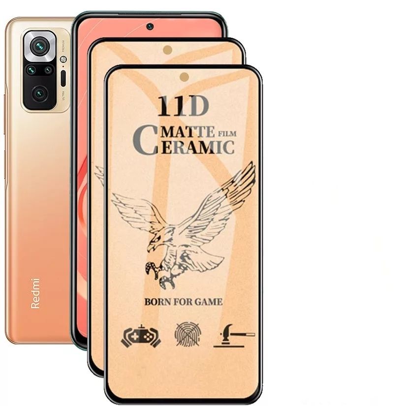 For Redmi Note 10 and Redmi Note 10s 21D Matte Ceramic Unbreakable Anti shock Hybrid Film Gaming Screen Protector