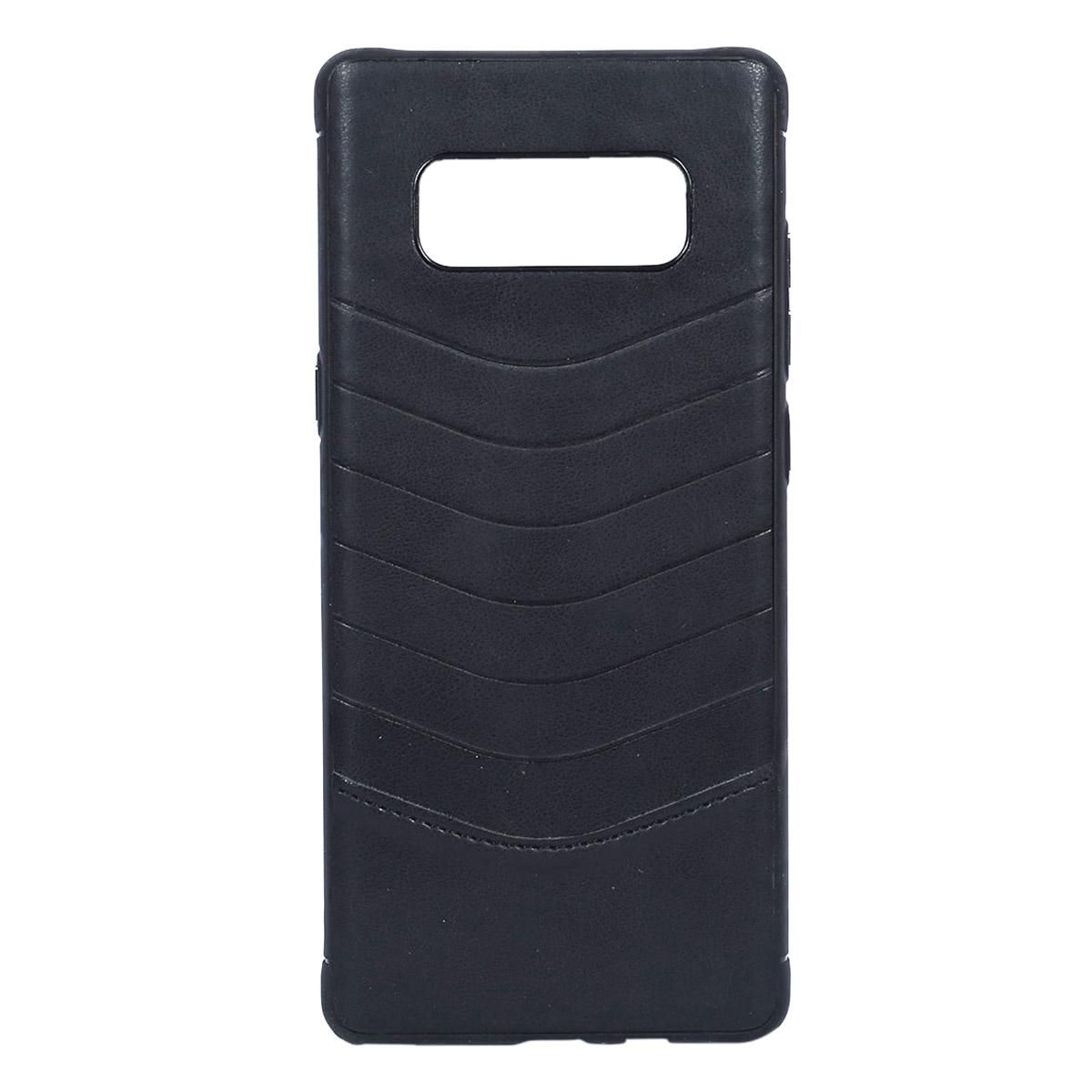 Leather Back Cover For Samsung Galaxy Note 8 - Black
