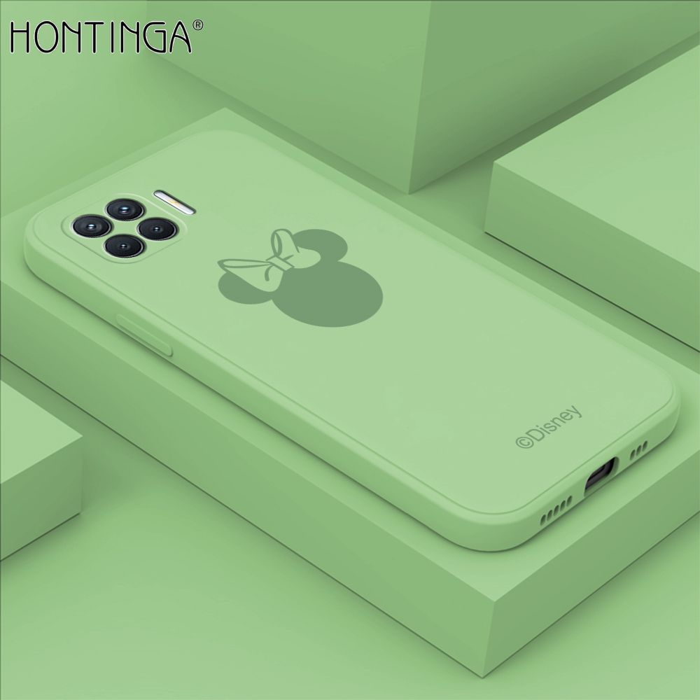 Hontinga for OPPO F17 Pro / A93 2020 / Reno4 F Case Cartoon Mouse Phone Case Soft Square Edge Silicone Cases Full Lens Cover Shockproof Protection Cover