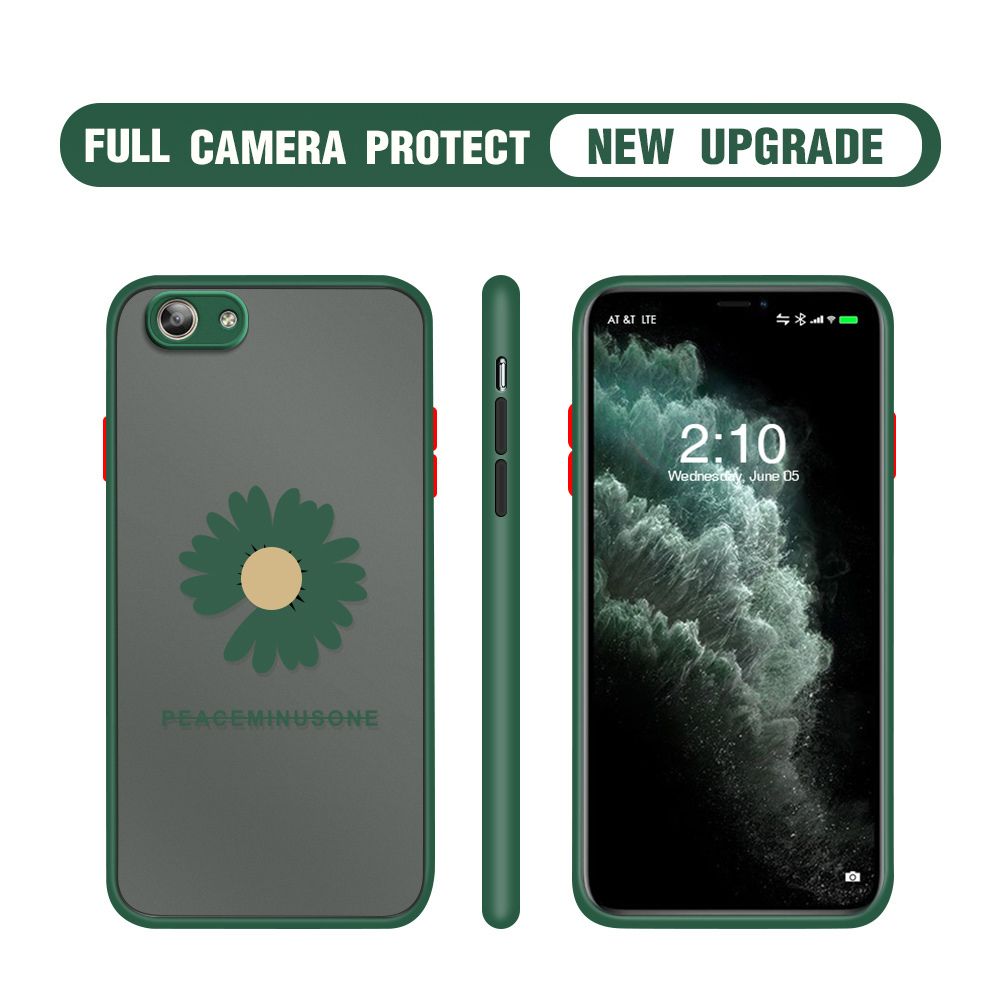 Hontinga for Vivo Y53 Case Daisy Flower Cover Camera Shockproof Protection Case Edge Frosted Transparent Phone Cover