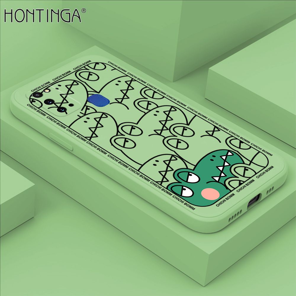 Hontinga for Samsung M31 Case Cartoon Crocodile Alligator Phone Case Phone Case Soft Square Edge Silicone Cases Full Lens Cover Shockproof Protection Cover