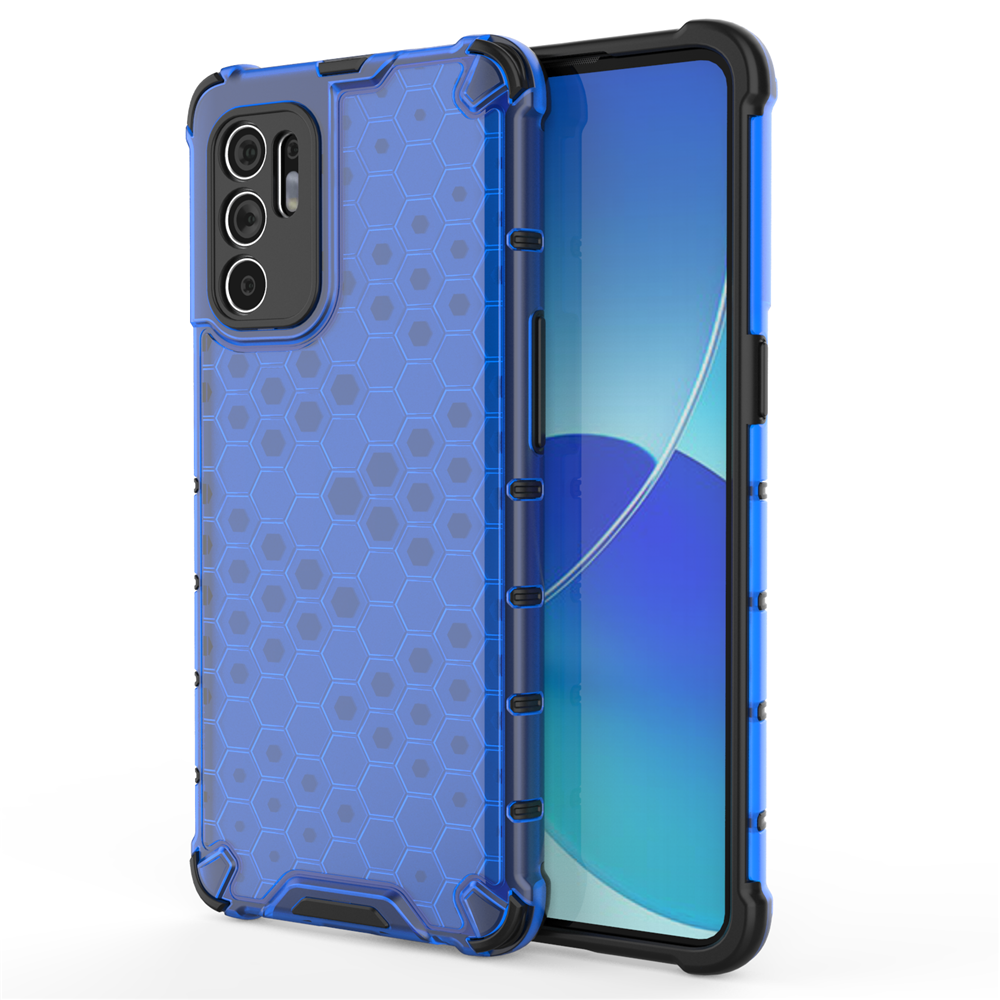 Honeycomb Airbag Shockproof Case For OPPO Reno6 4G Hybrid TPU PC Transparent Armor cover