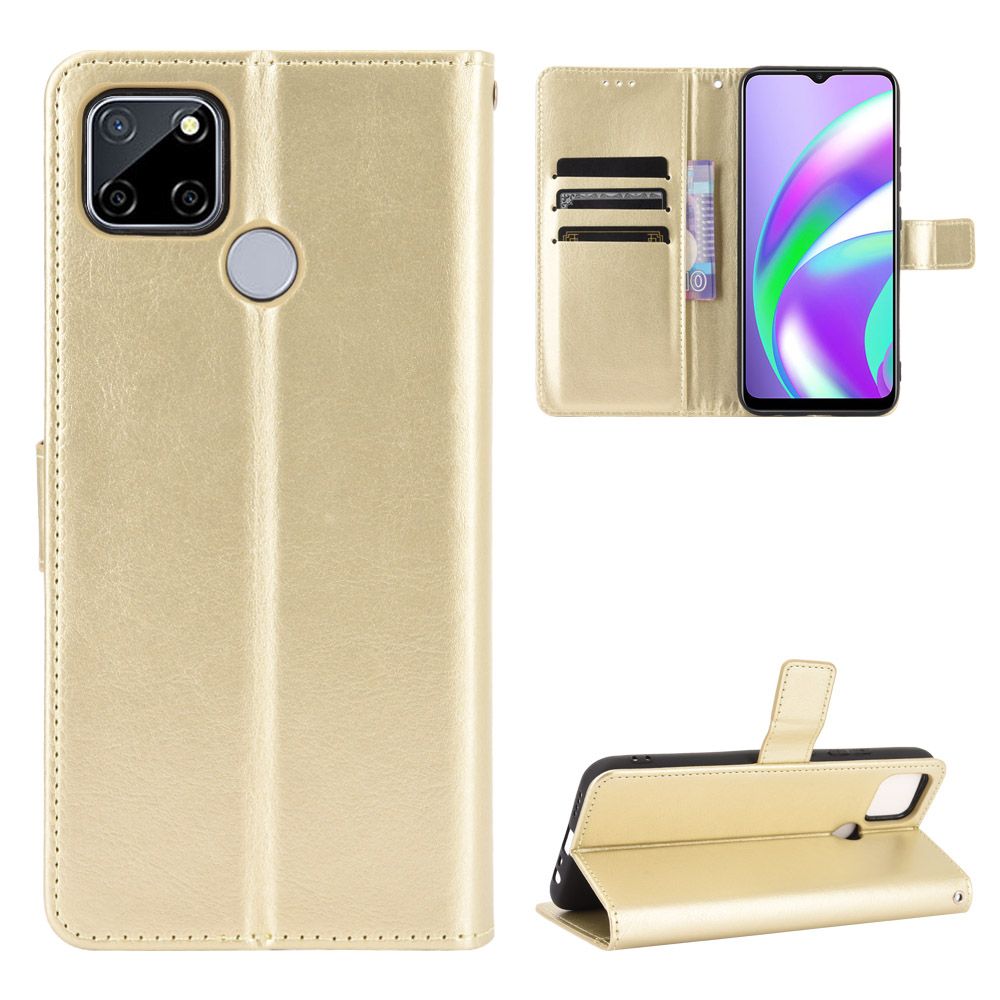 Holster Flip Stand Wallet Crazy Horse PU Leather Case For Realme C12 Cover