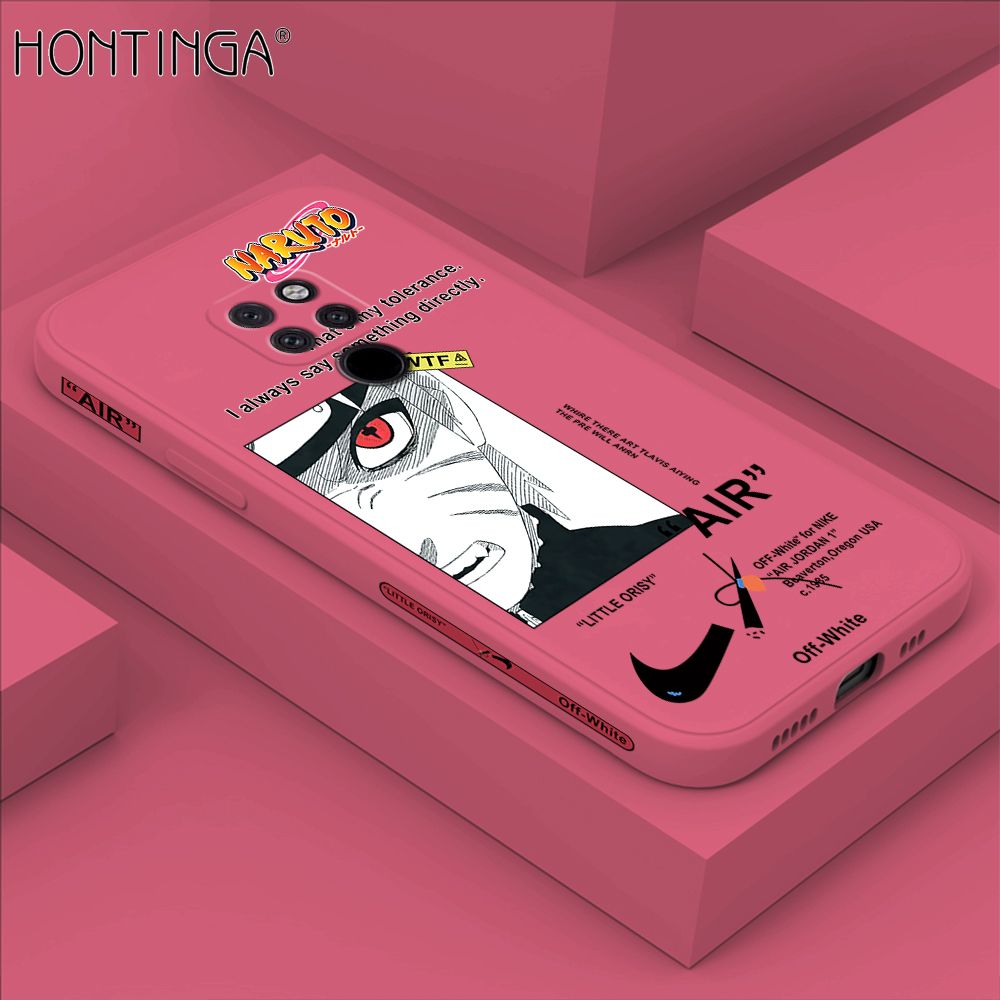 Hontinga for Huawei Mate20 Case Side Design New Anime Naruto for Boys Back Cover Soft Square Edge Pattern Liquid Silicone Trend Phone Cases