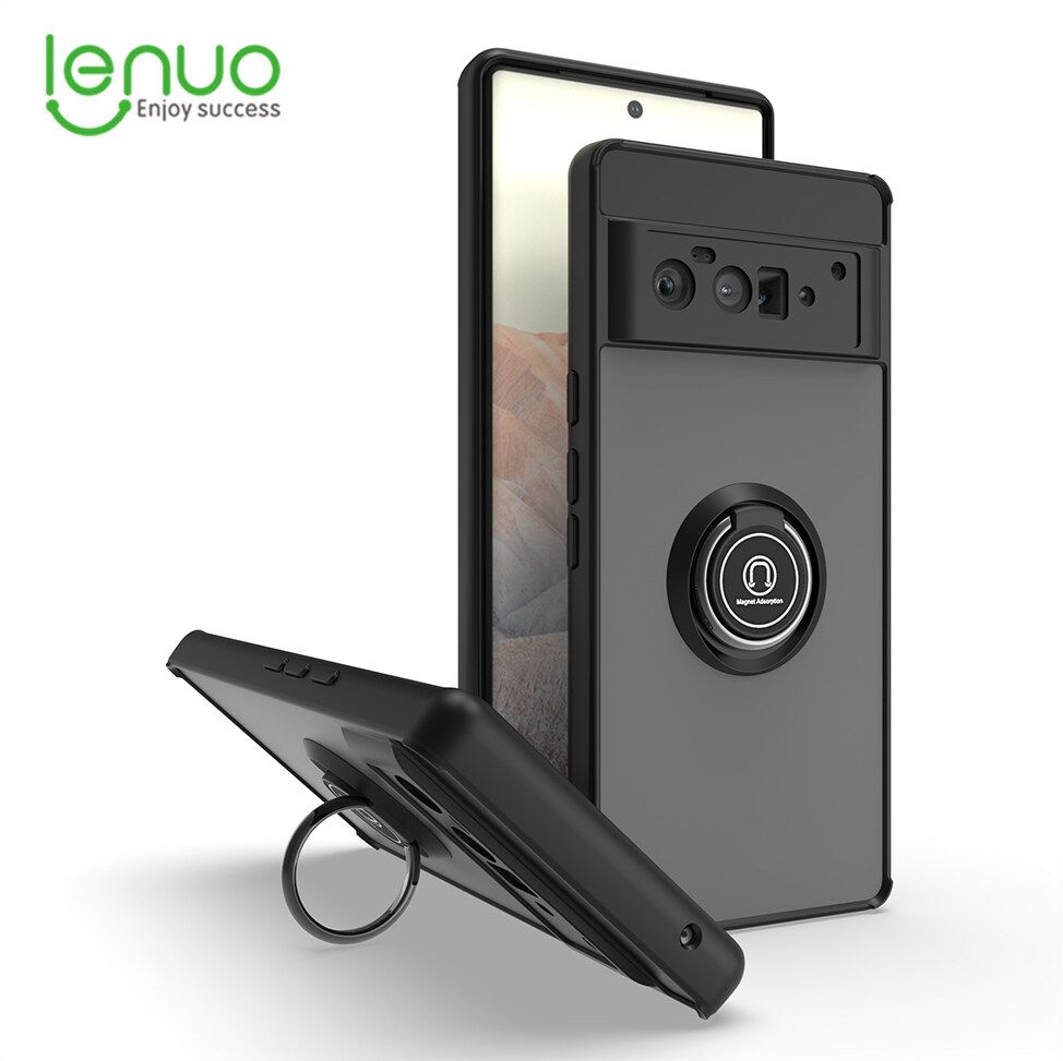 Lenuo Anti-fall Fashion Protective Phone Case For Google Pixel 6 Pro Casing Multifunction Car Magnetic Shockproof With Ring Stand Back Cover