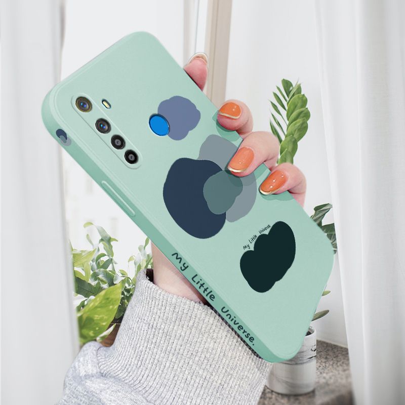 AMORVOR for Realme 5 5I 5S 6I Back Cover Color Mixture Clouds Side design Soft Case Liquid Silicone Phone Cases