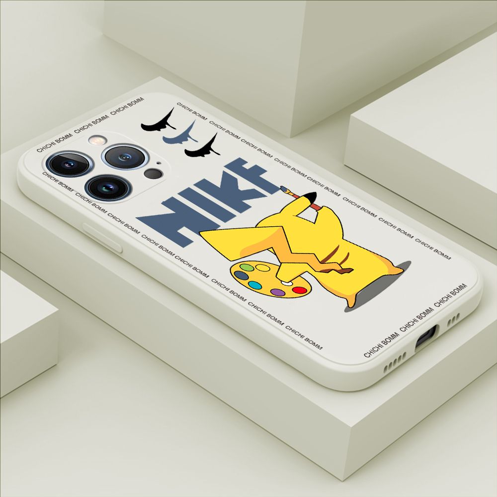 Hontinga for iPhone 13 Pro Case Fashion Cartoon Animals Phone Case Phone Case Soft Square Edge Silicone Cases Full Lens Cover Shockproof Protection Cover