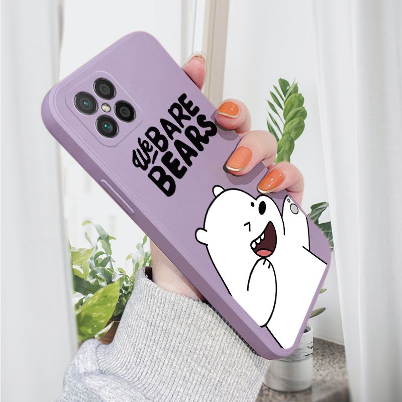 AMORVOR for Huawei Nova 8 SE Back Cover Cartoon Cute Panda Side design Soft Case Liquid Silicone Phone Cases