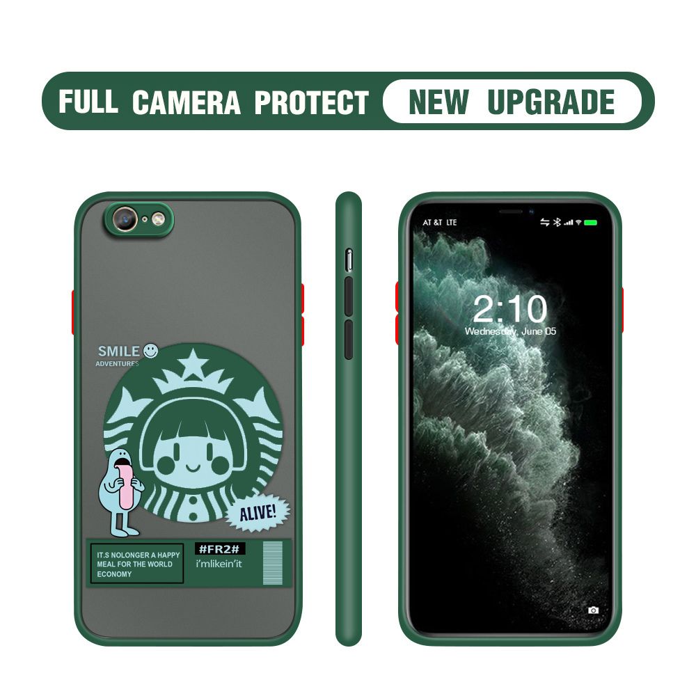 Hontinga for OPPO A39 A57 Case Cute Coffee Girl Camera Shockproof Protection Casing Edge Frosted Transparent Phone Cover