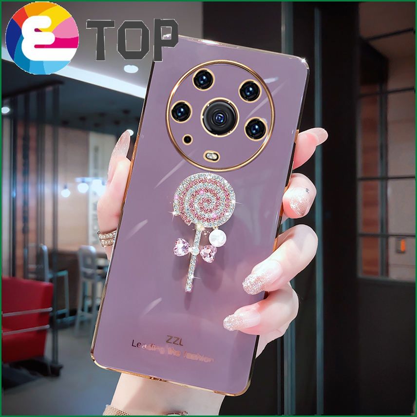 Suitable for Huawei glory magic3 mobile phone shell girls cute magic3pro silicone soft shell rhinestone lollipop