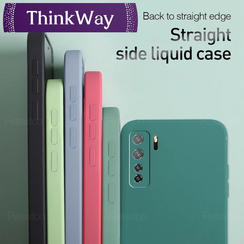 Luxury Square Liquid Silicone Phone Case for Huawei Y6P Y7 Y6 Prime  Y7A New Official Quality Cover Coque