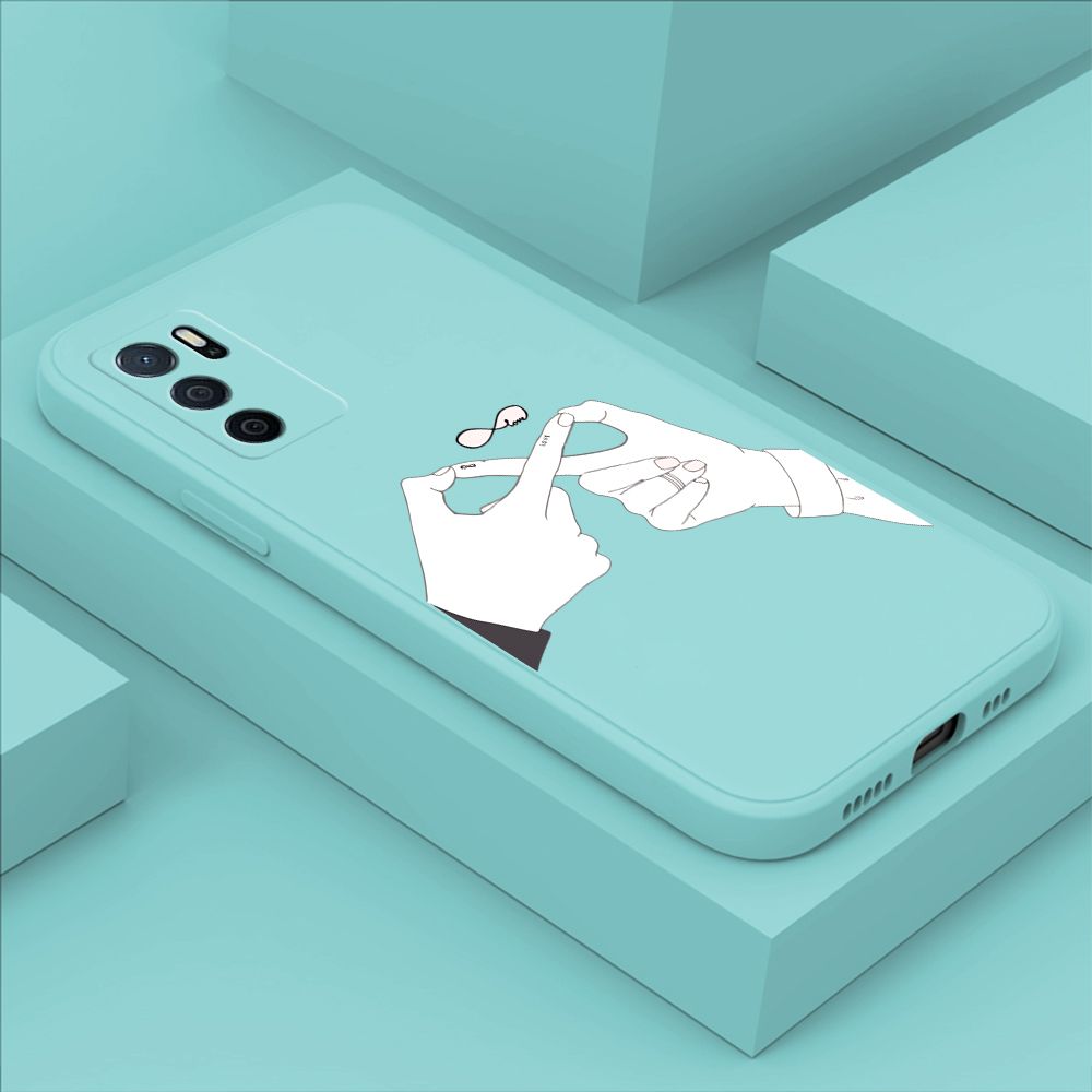 ZeroQiQi for OPPO A16 Back Cover Mobius Ring Ultra Thin Soft Luxury Square Multicolor Liquid Silicone Phone Case