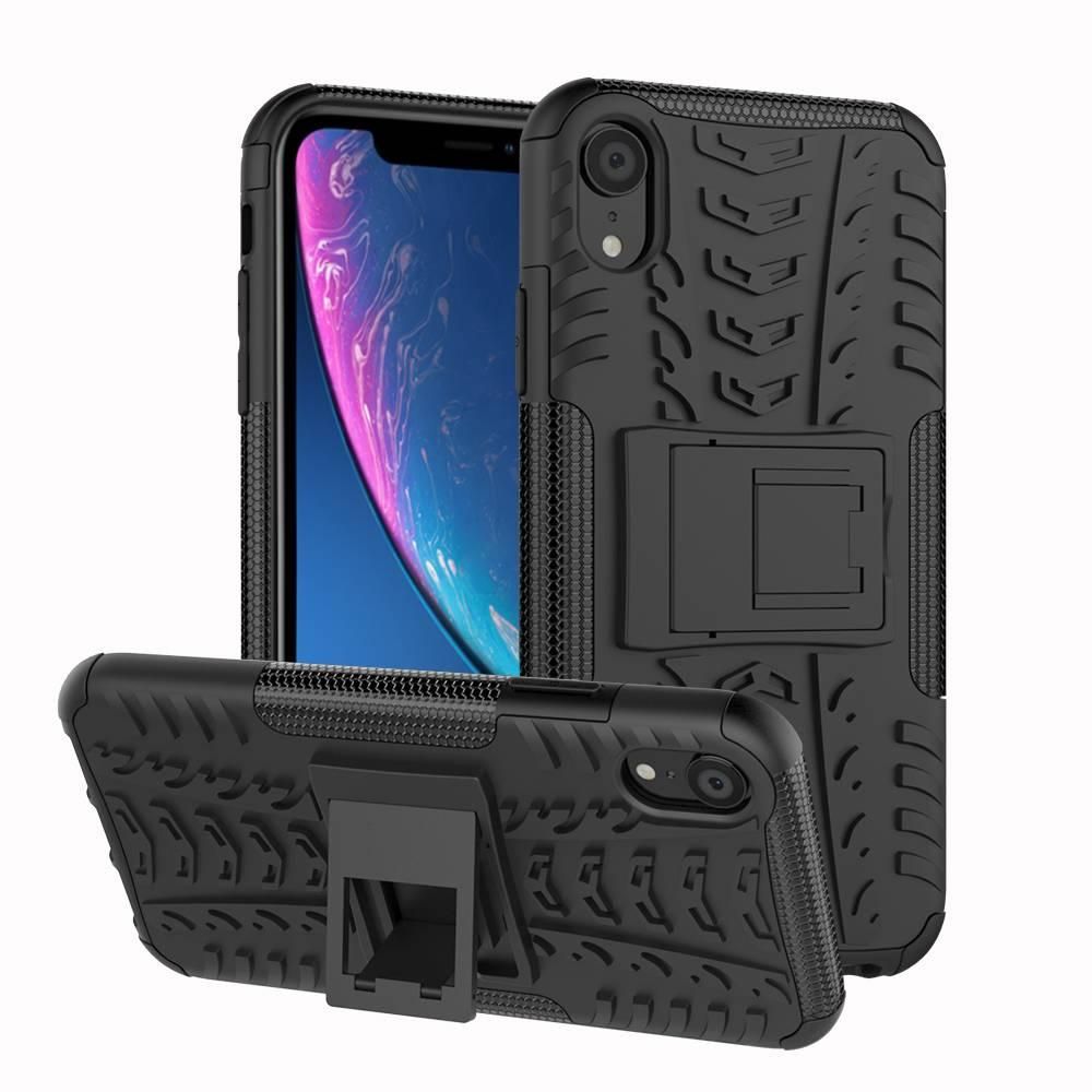 For Apple iPhone XR Heavy Duty Armor Tough Hybrid Shockproof Dual Layer Kickstand Protective Case Cover