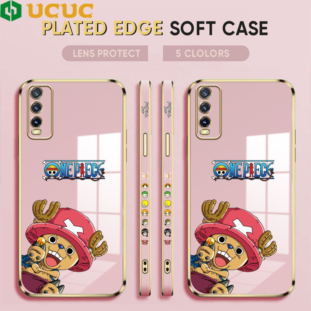 UCUC for Vivo Y20 2021 Case Creative Cartoon Chopper Luxury 6D Plating Soft Casing Silicone Ultra Thin Phone Cover