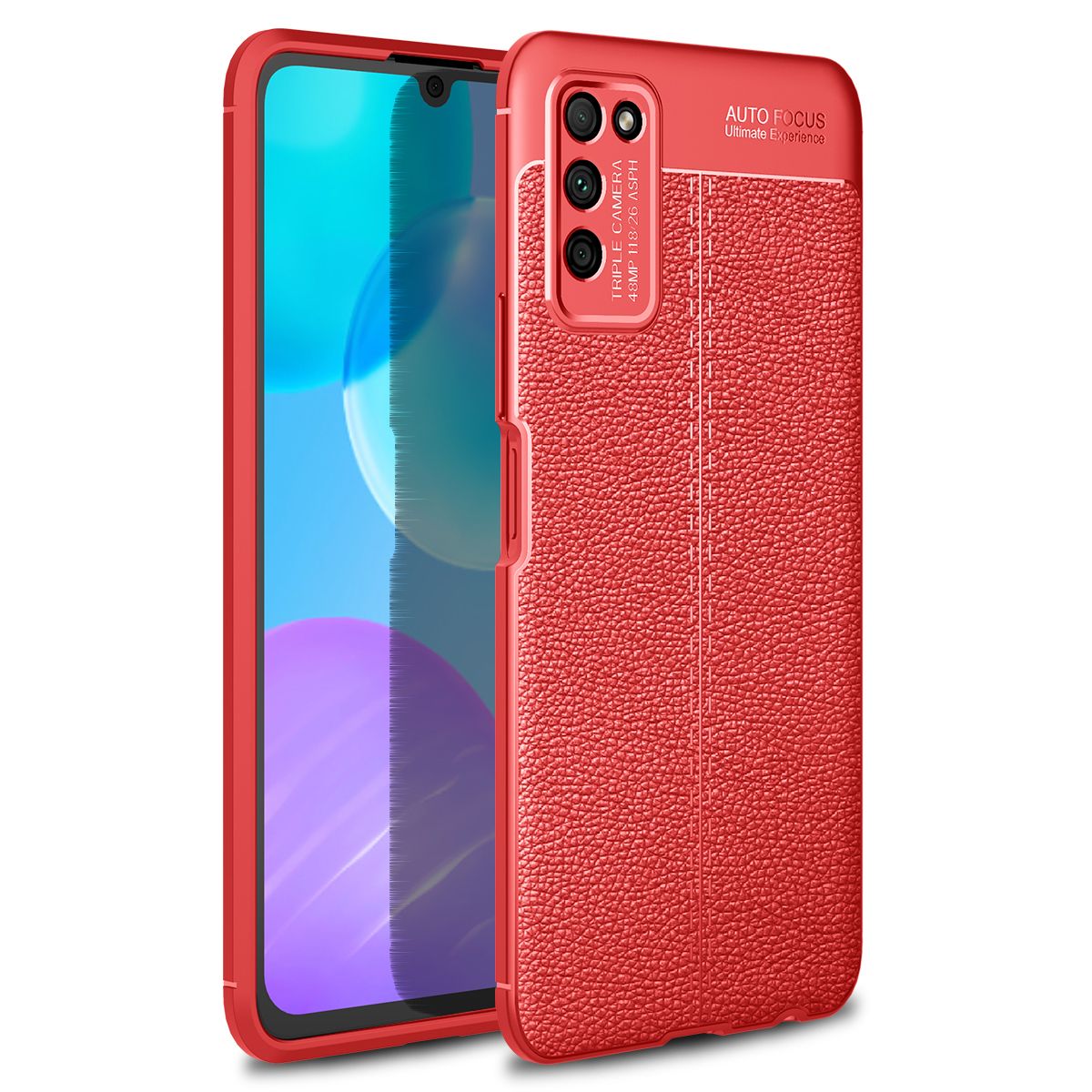 For Huawei Honor 30 Lite Litchi Skin Anti-slip Resilient TPU Armor Ultimate Protection Case Cover