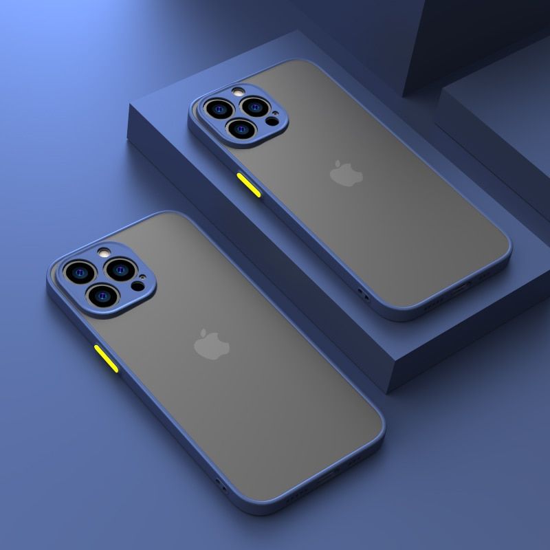 Luxury Matte Transparent Silicone Shockproof Armor Case For iPhone 13 12 11 Pro Max Mini XR X XS 6S 7 8 Plus SE 2020 Phone Cover
