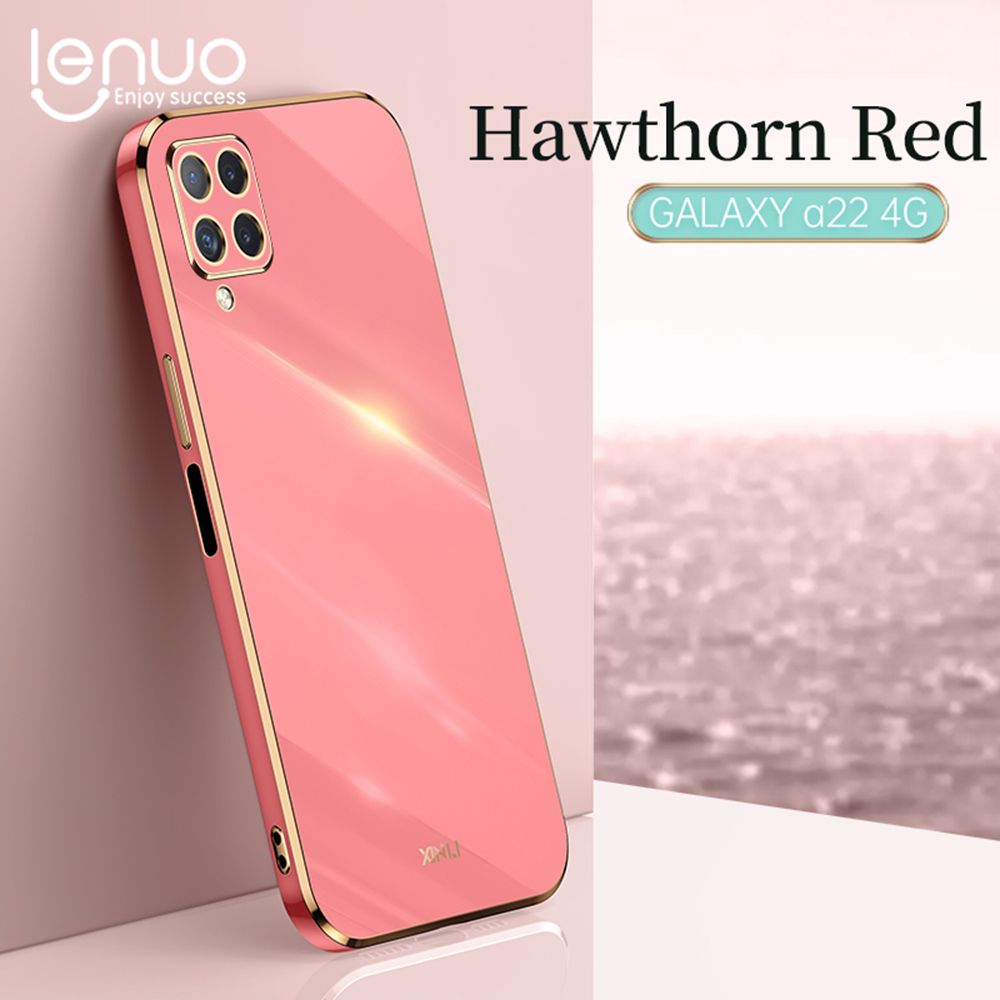 Lenuo Luxury 6D Plating Soft Casing Silicone Square Frame Phone Case For Samsung Galaxy M32 4G Phone Case Shiny Bling Back Cover Coque