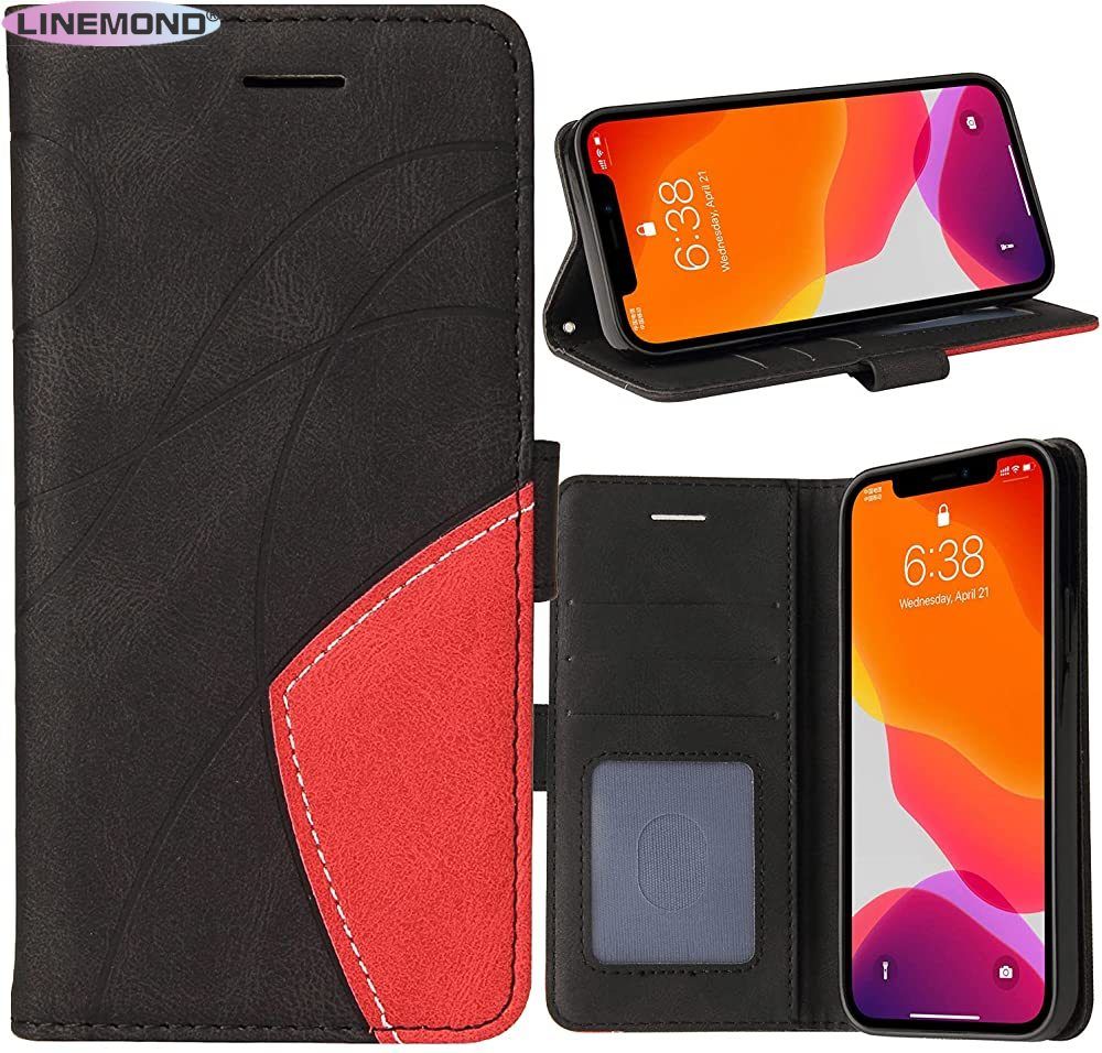 Wallet Case for Oppo Reno5, Splicing Matching PU Leather Flip Case with Kickstand for Reno5, Black