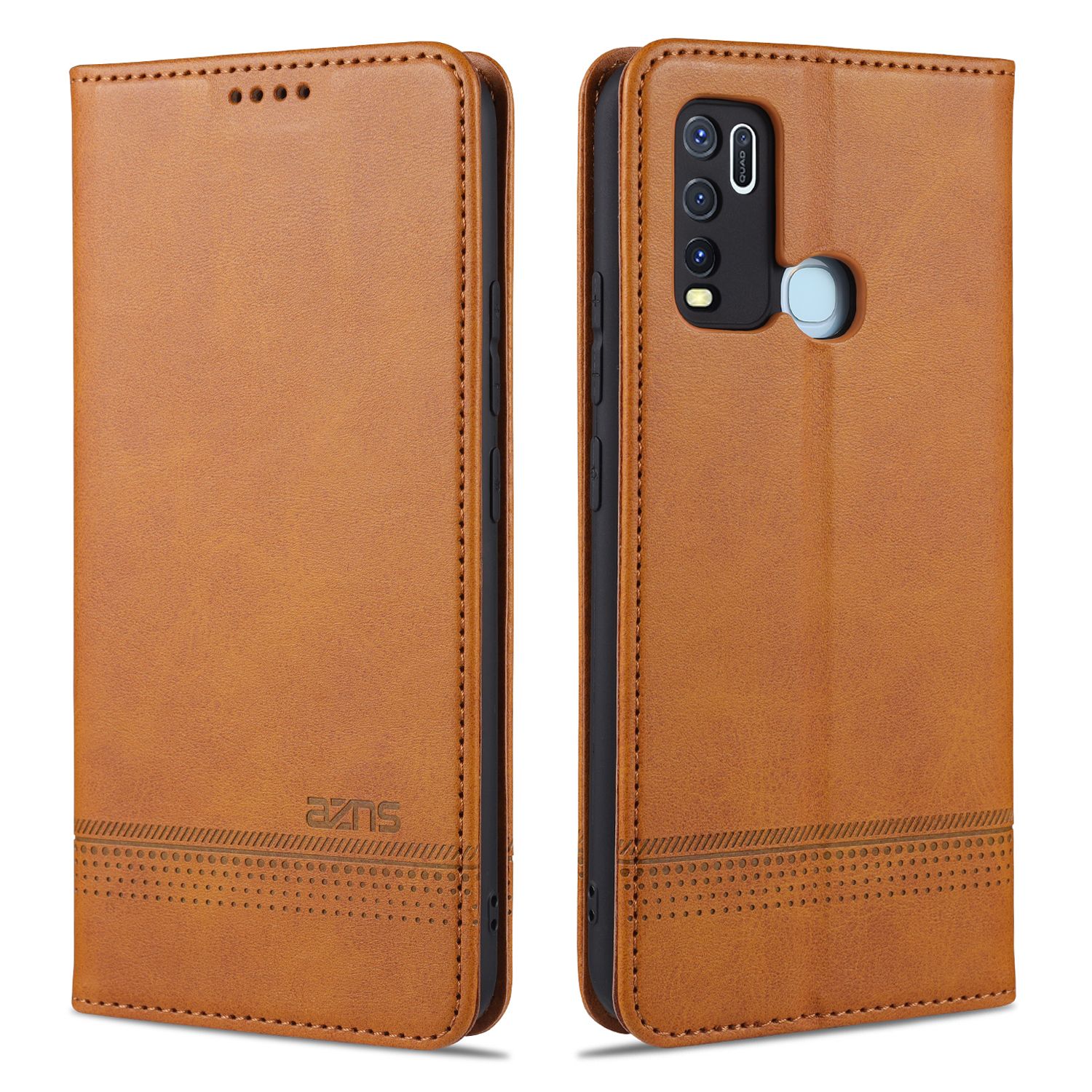 Leather Case for VIVO Y50 Vintage Flip Wallet Card Slots Magnetic Closure TPU Inner Stand Cover