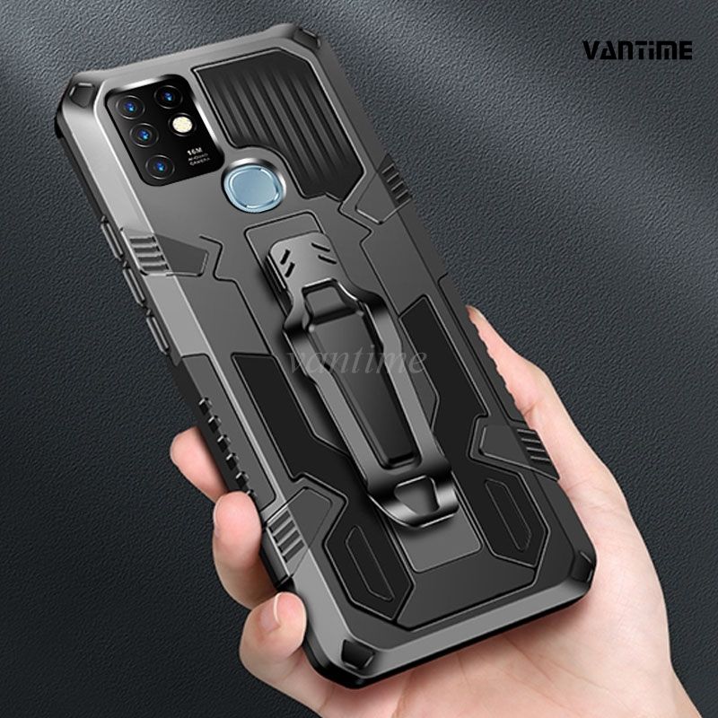Vantime for Infinix Hot 10 Belt Clip Case Kickstand Slim Phone Cover