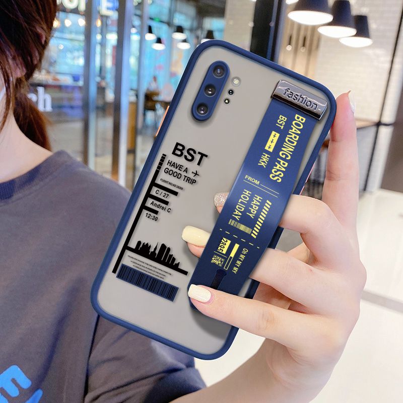 UCUC for Samsung Galaxy Note 10 Pro Wrist Strap Case Creative Printing City Landscape Wristband Printing Cover Shockproof Frosted Phone Case