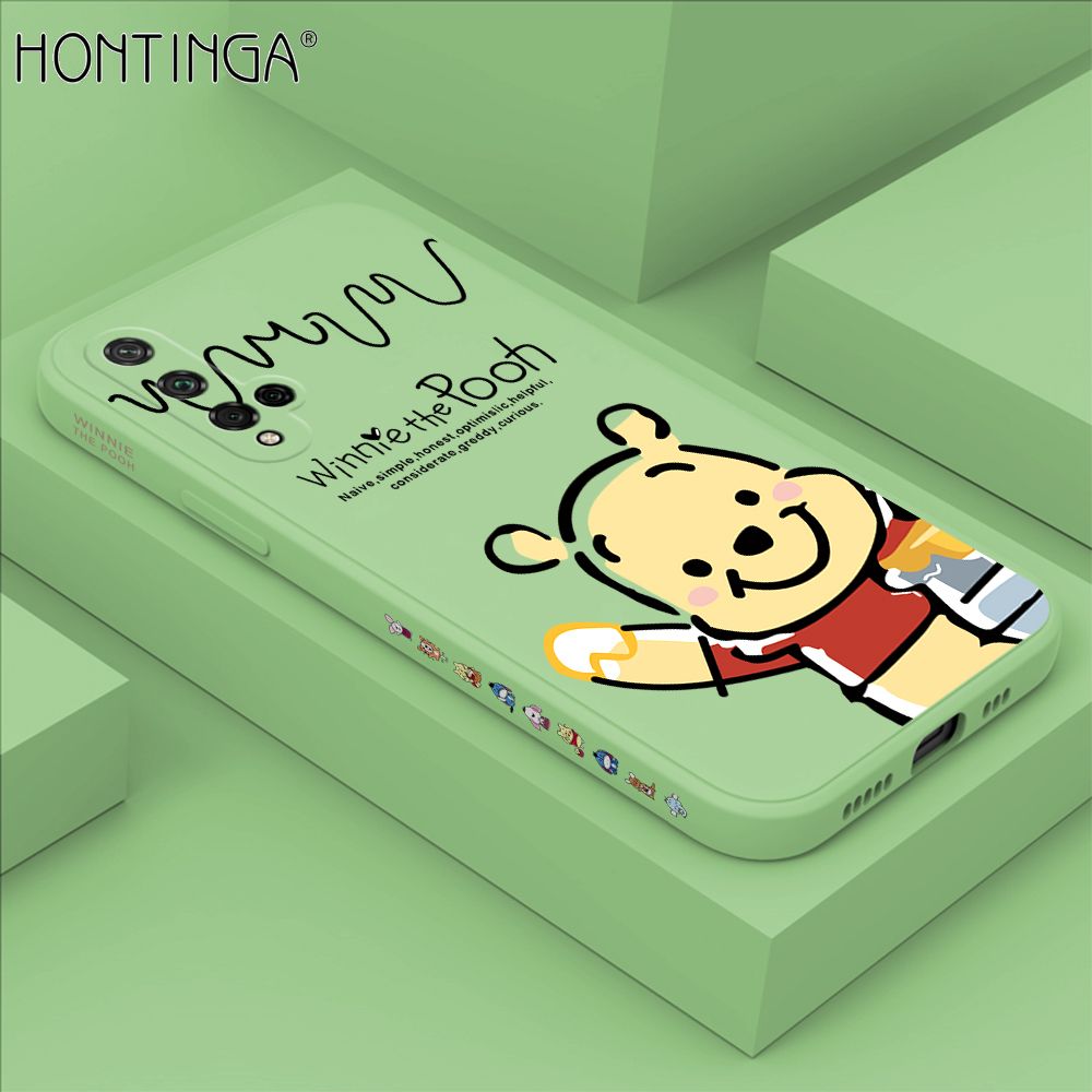 Hontinga for Honor 20 / Nova 5T Case Side Design Hello Little Bear Back Cover Soft Square Edge Pattern Liquid Silicone Trend Phone Cases