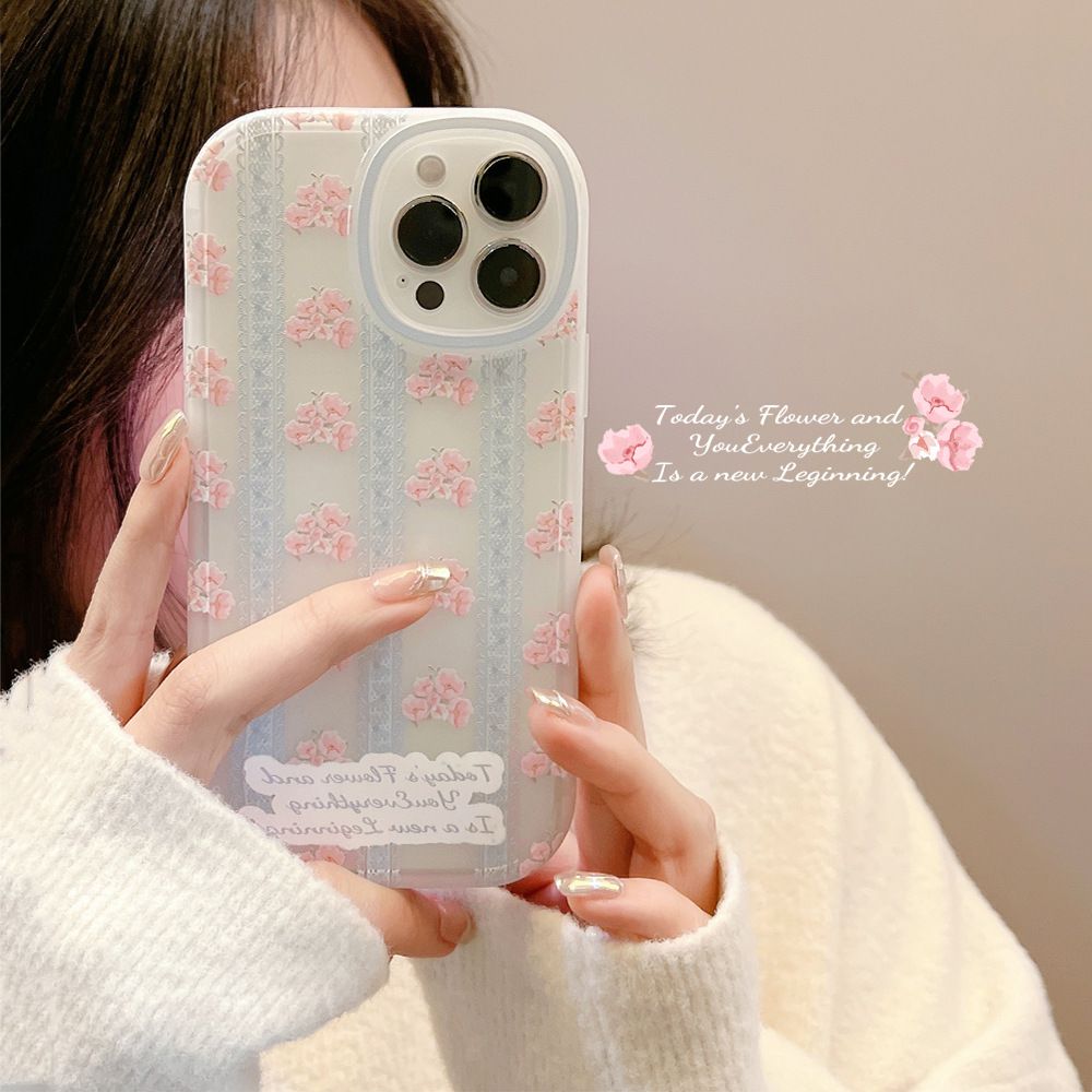 Cute Flower White Case Soft Silicone Cover Mobile Phone Protective Case