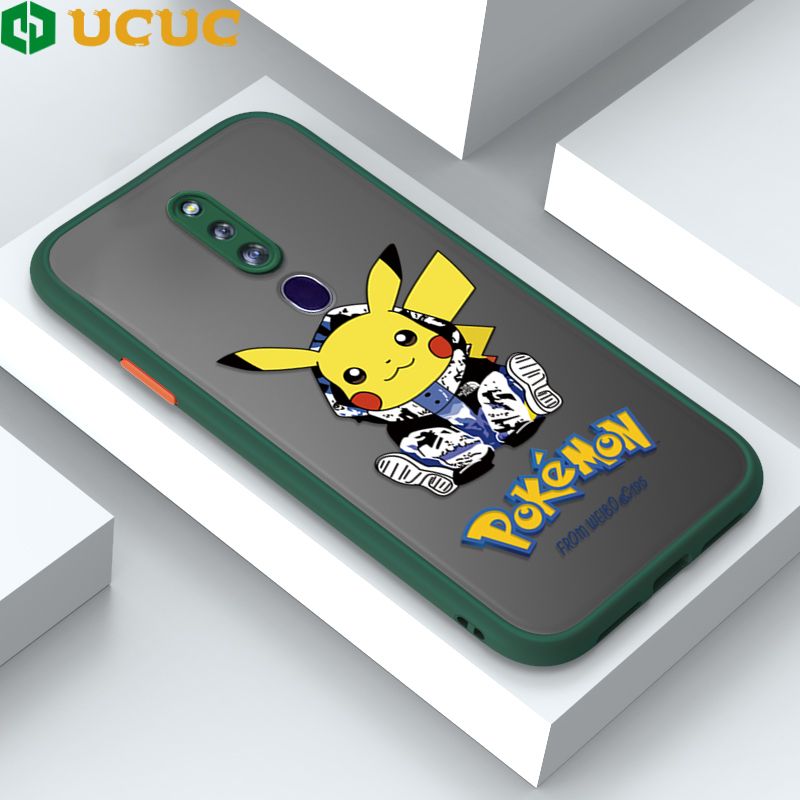 UCUC for OPPO F11 Pro Back Cover Wrapped Pikachu Frosted Transparent Hard Phone Case Thin Shockproof Full Cover Camera Protect Case