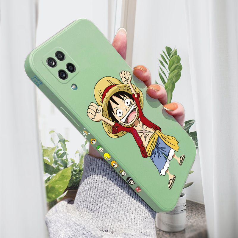 AMORVOR for Samsung Galaxy A42 5G Back Cover Anime One-Piece Luffy Side design Soft Case Liquid Silicone Phone Cases