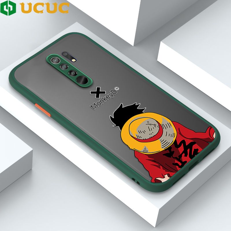 UCUC for Xiaomi Poco M2 / Redmi 9 Back Cover Back Shadow Luffy Frosted Transparent Hard Phone Case Thin Shockproof Full Cover Camera Protect Case
