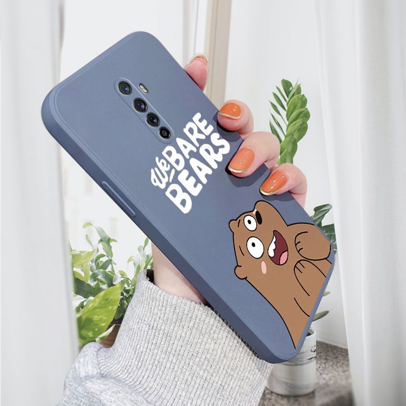 AMORVOR for OPPO Reno Ace Back Cover Cartoon Cute Panda Side design Soft Case Liquid Silicone Phone Cases