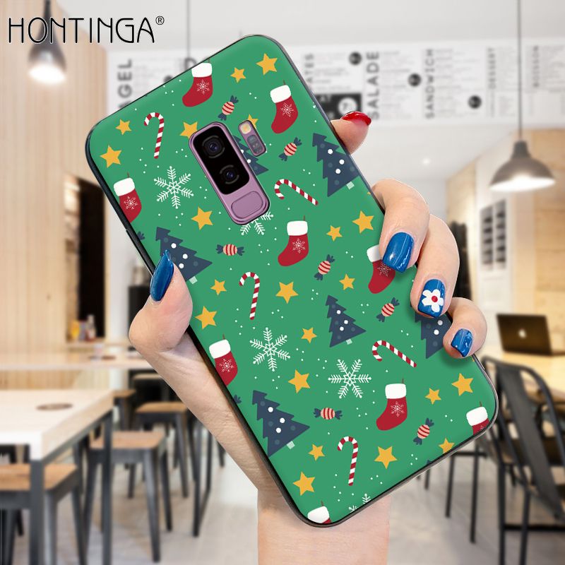 Hontinga for Samsung S9 Plus Case Merry Christmas Gifts for Girls Boys Phone Cover Shockproof Soft Silicone TPU Cases