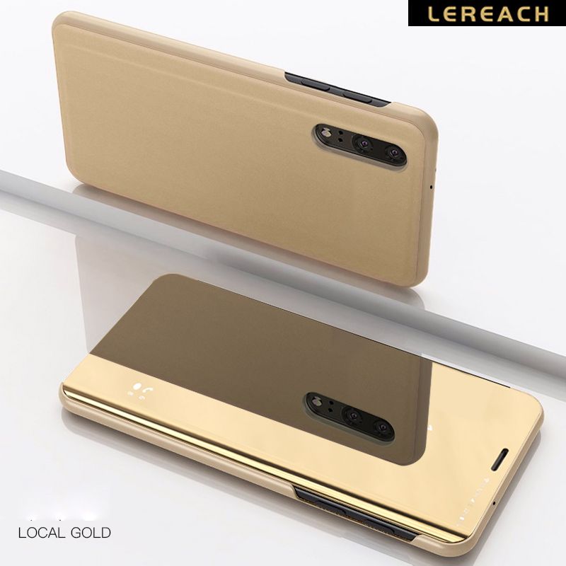 Lereach For Sony Xperia XZ5 / xperi 5 / Xperia 5 ii Cove Case Leather Flip Cover plated Mirror + PU leather Back Cover Case