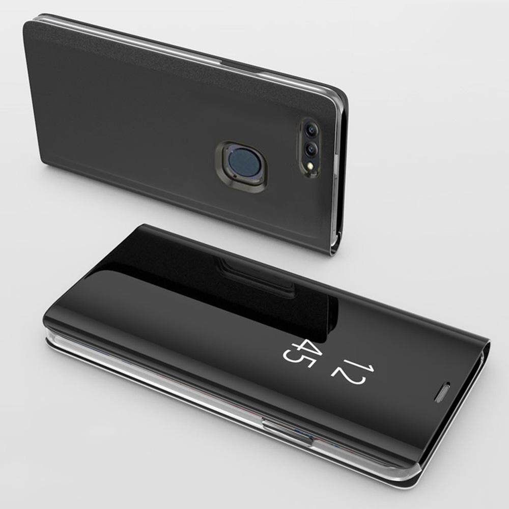 For VIVO X20 Plus Mirror Plating Hard PC -PU Leather Translucent Standing View Case Cover