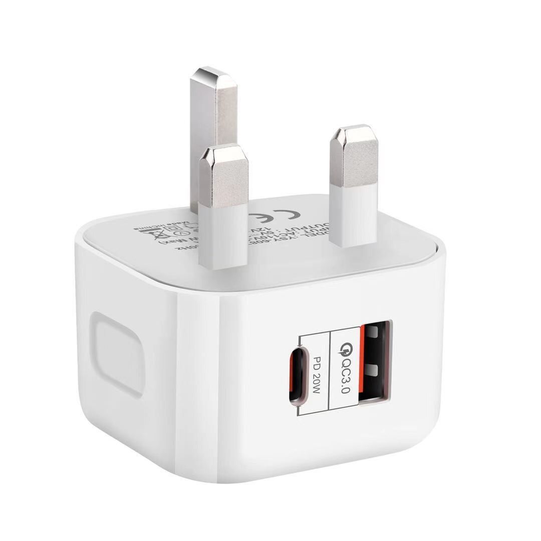 European version PD charger 20 w quick charge head Type - c + USB double presented for apple filling the gauge ul European rules