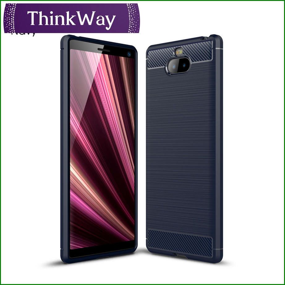 Brushed Carbon Fiber TPU Brushed Surface Soft Phone Back Cover For Sony Xperia 10 III & Sony Xperia 1 III