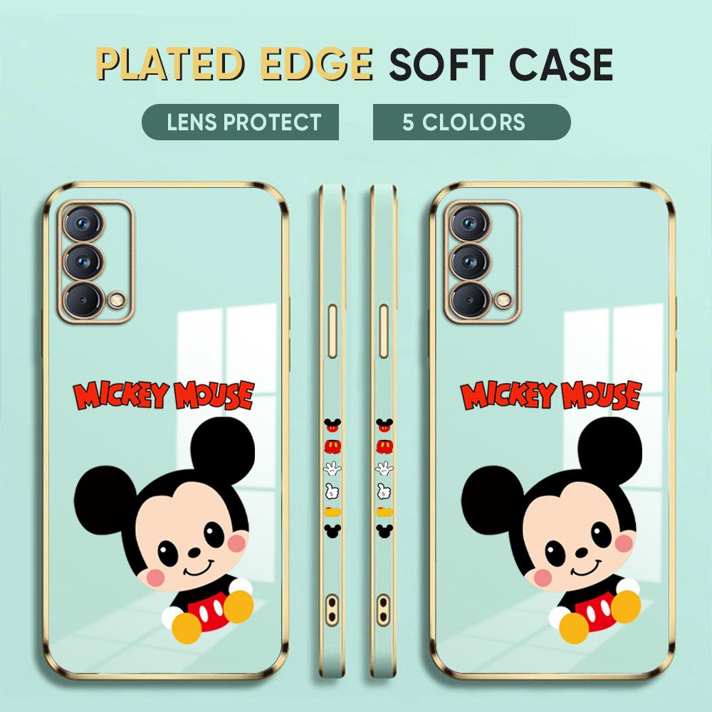 Luxury 6D Plating Case for Realme GT Master Phone Cases Cute Cartoon Mousea Side Print Soft Silicone Square Back Cover
