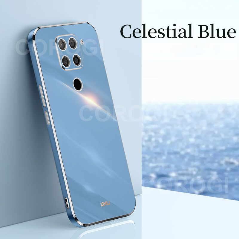For Xiaomi Redmi Note 9 Cover Fashion Shiny Plating Square Bumper Slim Phone Case Soft TPU Silicone Shockproof Protective Back Cover