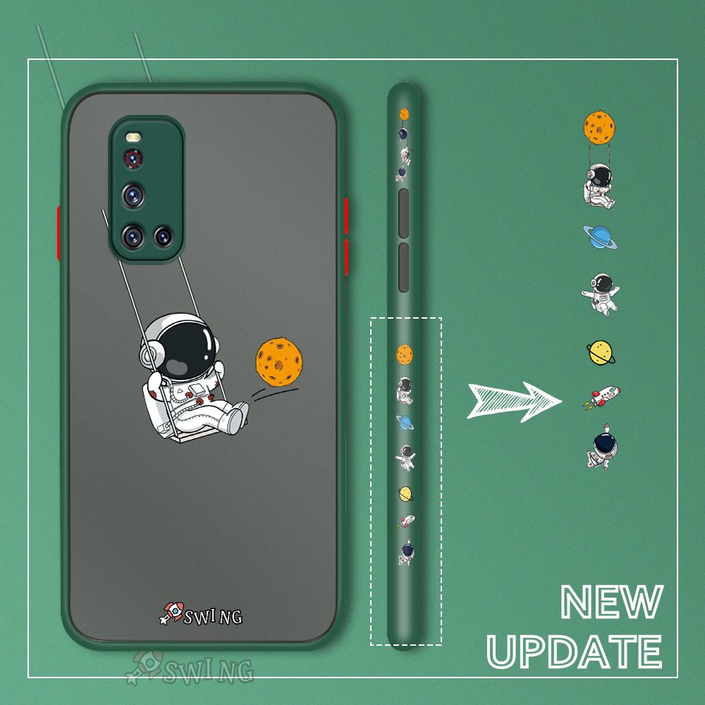 UCUC for Vivo V19 / V19G Back Cover Swing Astronaut Side Printed Design Phone Case Ultra Thin Frosted Cover Shockproof Phone Cover