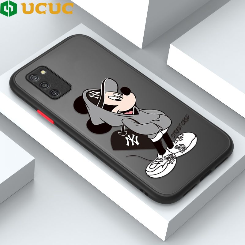 UCUC for Samsung Galaxy A03S Back Cover Handsome Mouse Frosted Transparent Hard Phone Case Thin Shockproof Full Cover Camera Protect Case
