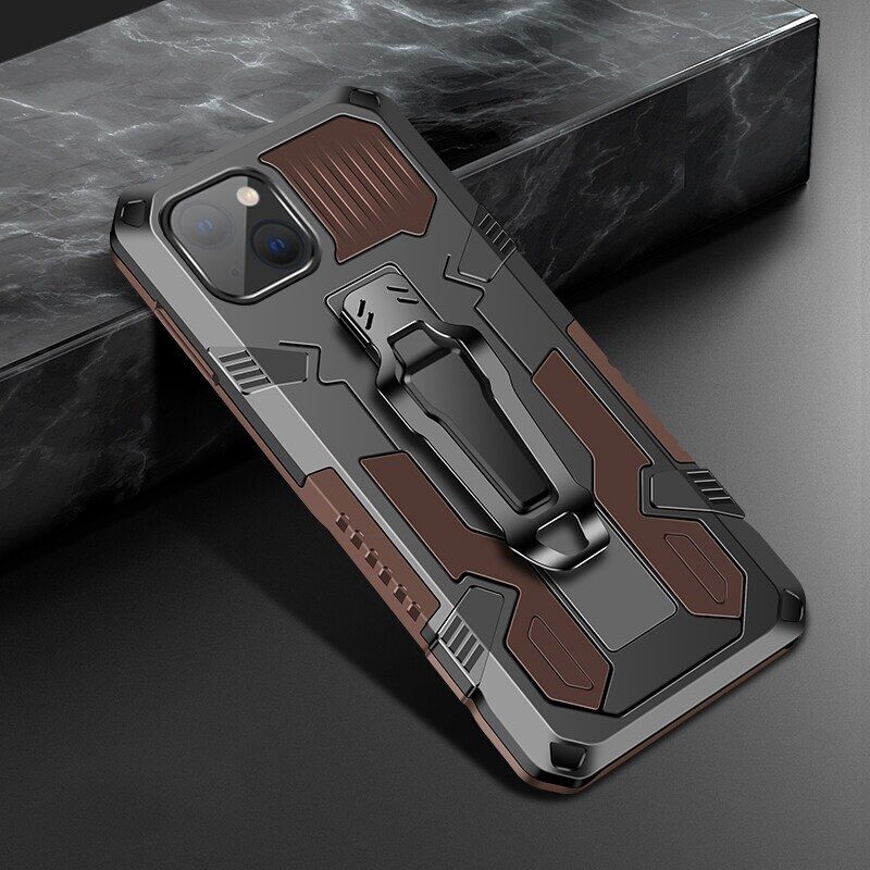 Shockproof Phone Case For iPhone 13 mini Rugged Armor Aluminum Magnetic Stand Metal Anti-fall Cover