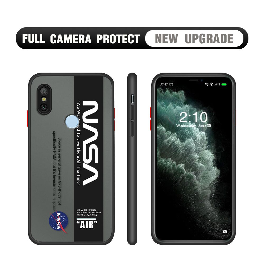 Hontinga for Redmi 6 Pro Case Astronaut Space Logo Cases Edge Frosted Transparent Phone Cover