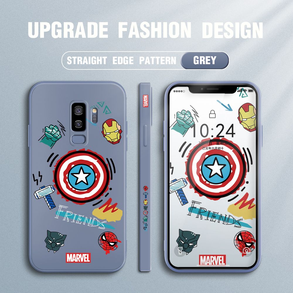 UCUC for Samsung Galaxy S9 Plus Back Cover Creative Shield Ultra Thin Soft Luxury Square Multicolor Liquid Silicone Phone Case