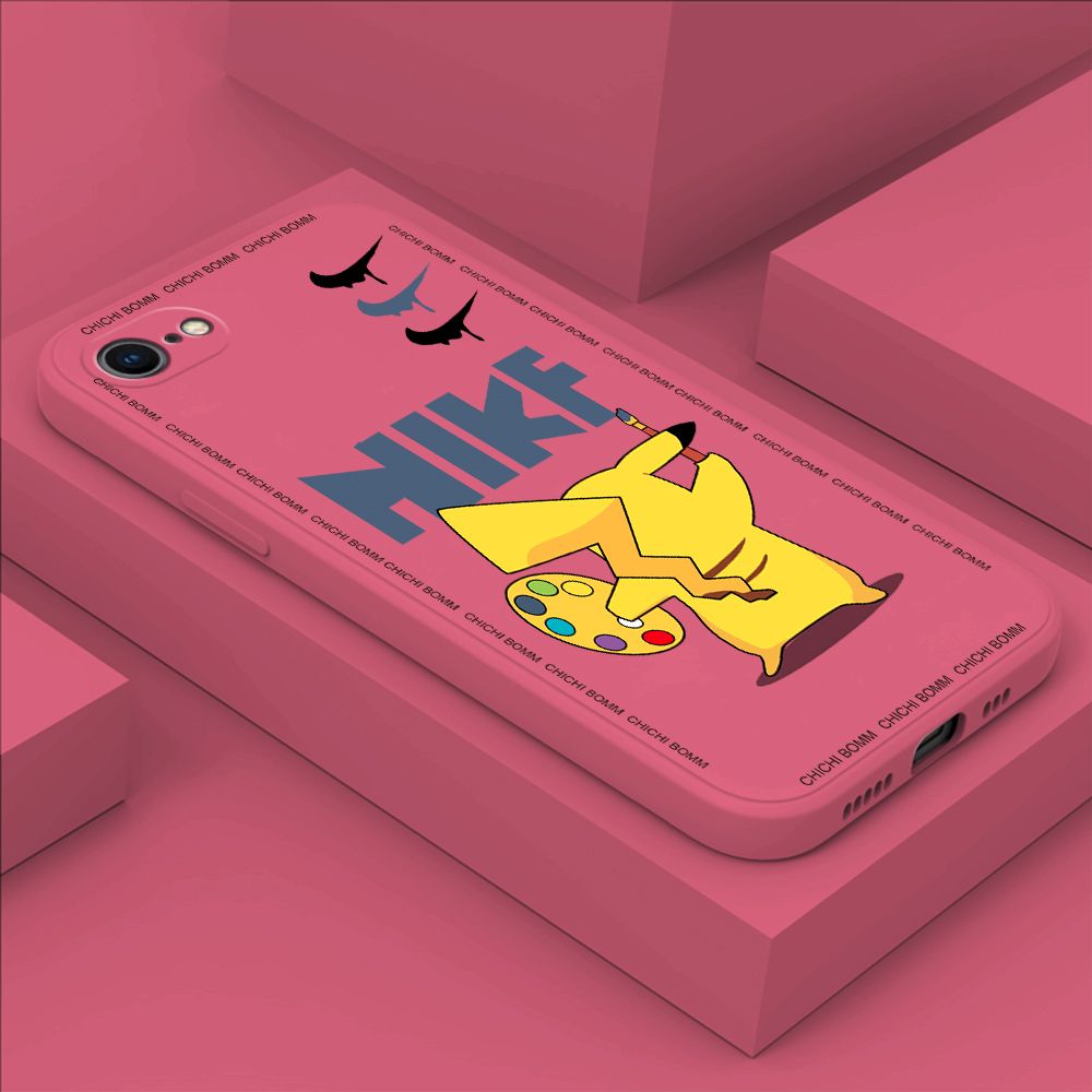 Hontinga for iPhone 7 Case Fashion Cartoon Phone Case Phone Case Soft Square Edge Silicone Cases Full Lens Cover Shockproof Protection Cover