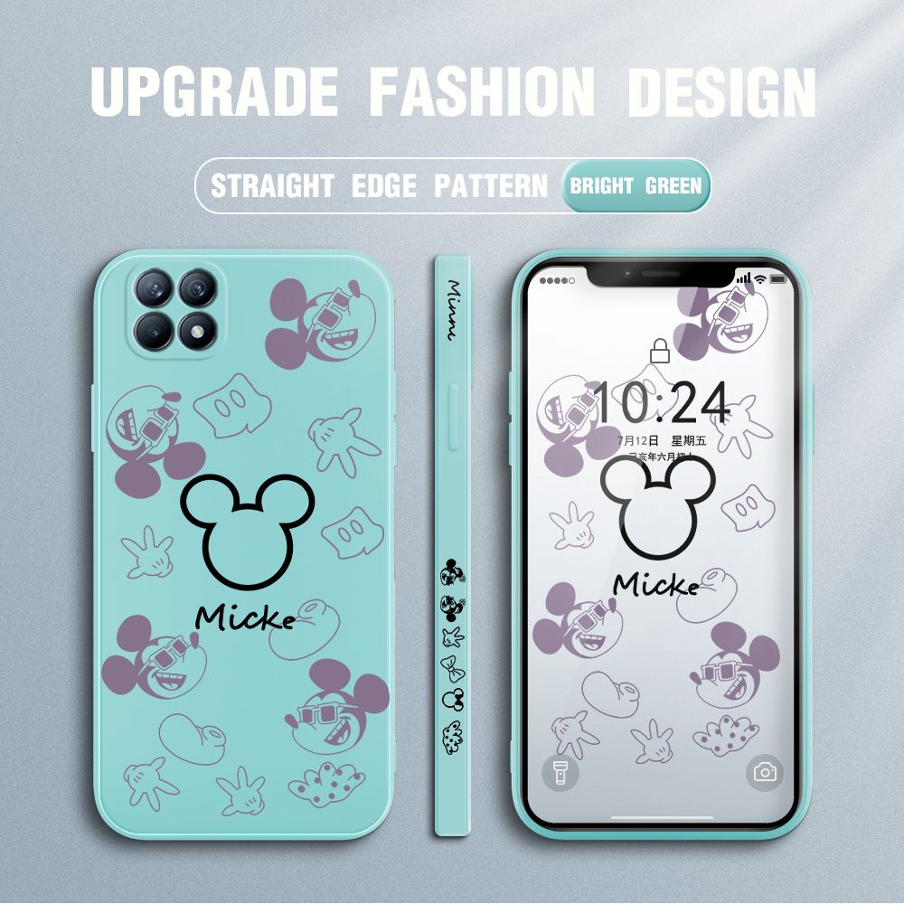 Jizetin for OPPO Reno4 SE Case Creative Printing Pattern Side Design Phone Case Square Edge Pattern Liquid Silicone Cases Full Cover Camera Shockproof Protective Case