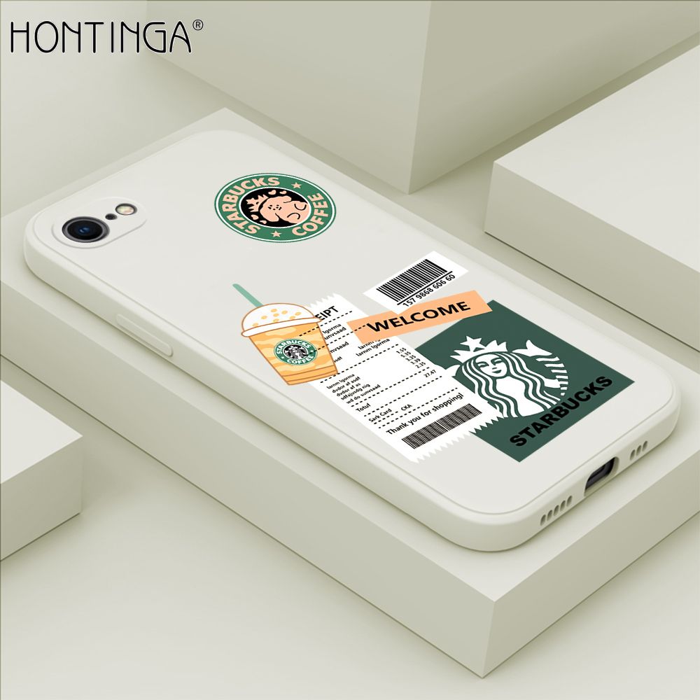 Hontinga for iPhone 7 / 8 / SE 2020 / SE 2022 Case Cartoon Popularity Phone Case Soft Square Edge Silicone Cases Full Lens Cover Shockproof Protection Cover