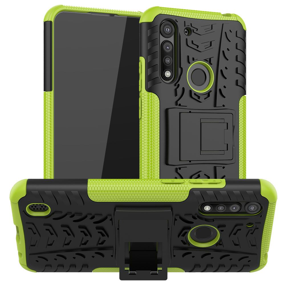 Heavy Duty Armor Tough Hybrid Shockproof Dual Layer Kickstand Protective Case Cover For Motorola Moto G8 Power Lite