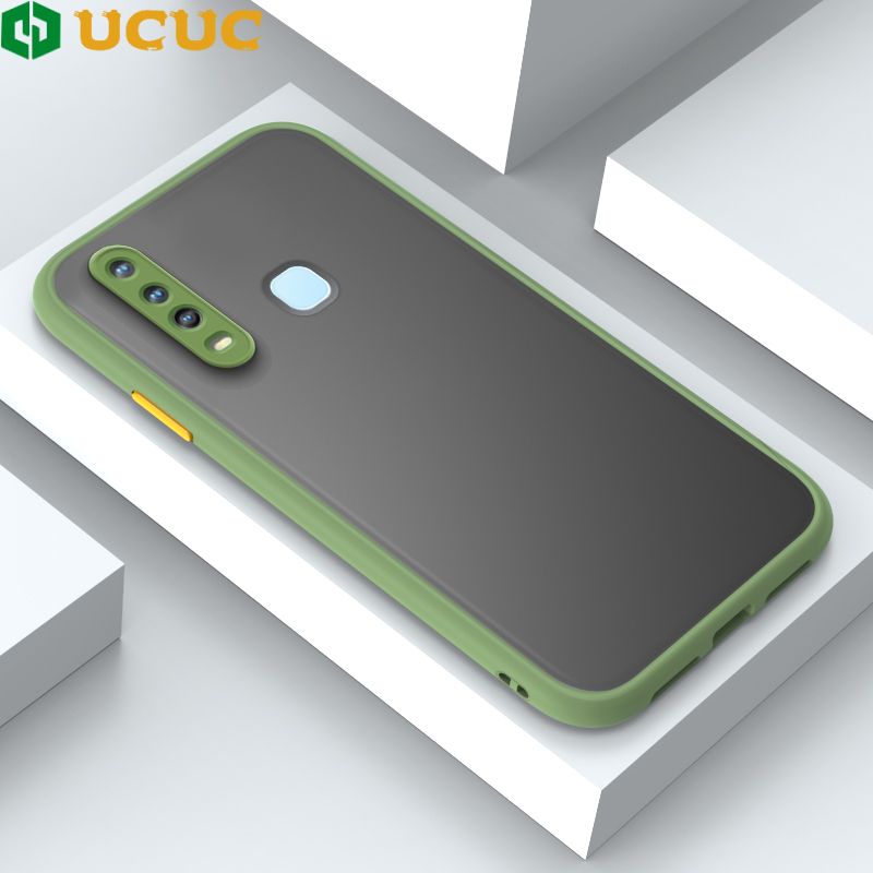 UCUC for Vivo Y17 Y15 Y12 Back Cover Colour Frosted Transparent Hard Phone Case Thin Shockproof Full Cover Camera Protect Case