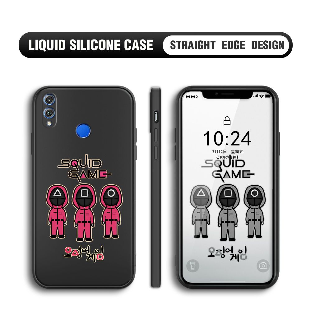 UCUC for Honor 8X Case Trend Cartoon Korean Squid Phone Cover Liquid Silicone Case Phone Protective Case